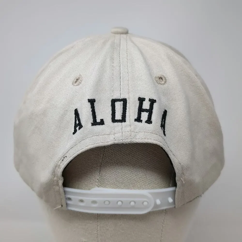 Aloha Headwear Snapback Beige Hat One Size Shaka Hawaii Hand Green Underbrim